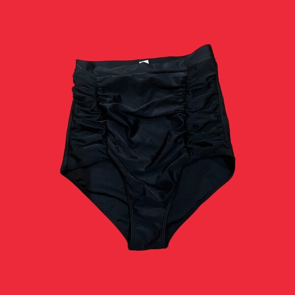 COCOSHIP BLACK HIGH WAISTED 2 PIECE SWIMSUIT,SIZE M - Picture 3 of 11